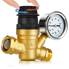 Kohree front view regulator showing durable brass body and handle for secure control