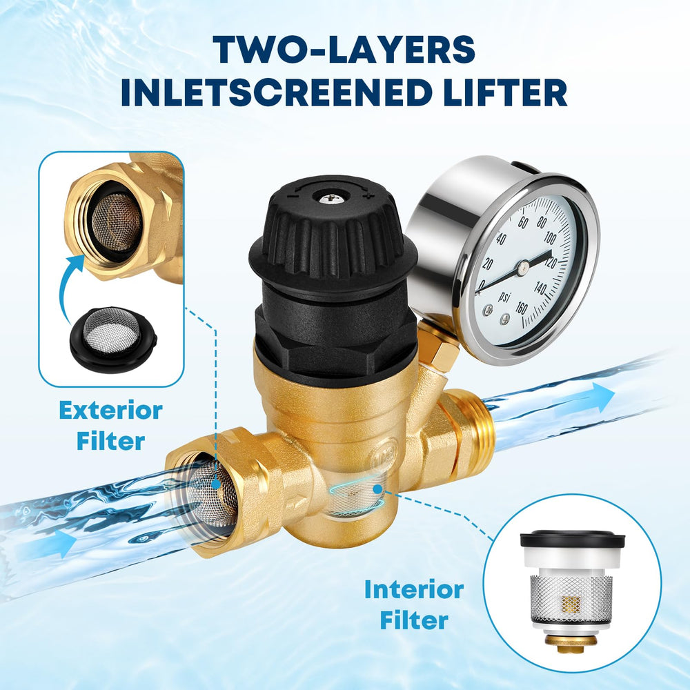 Kohree two-layer inlet screen filter trapping debris to protect plumbing
