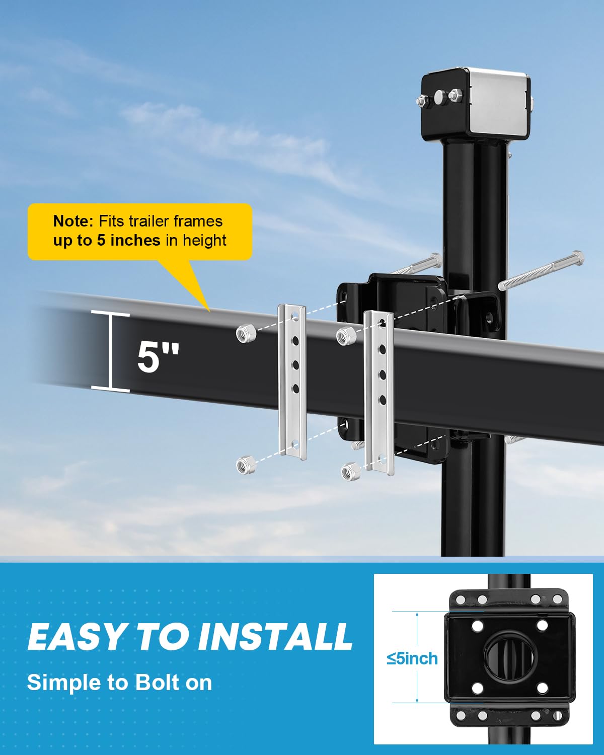 Kohree installed on trailer frame demonstrating simple bolt-on fit