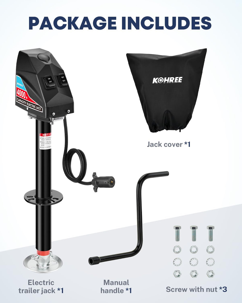 Kohree hand crank and weatherproof cover showing manual backup and protection