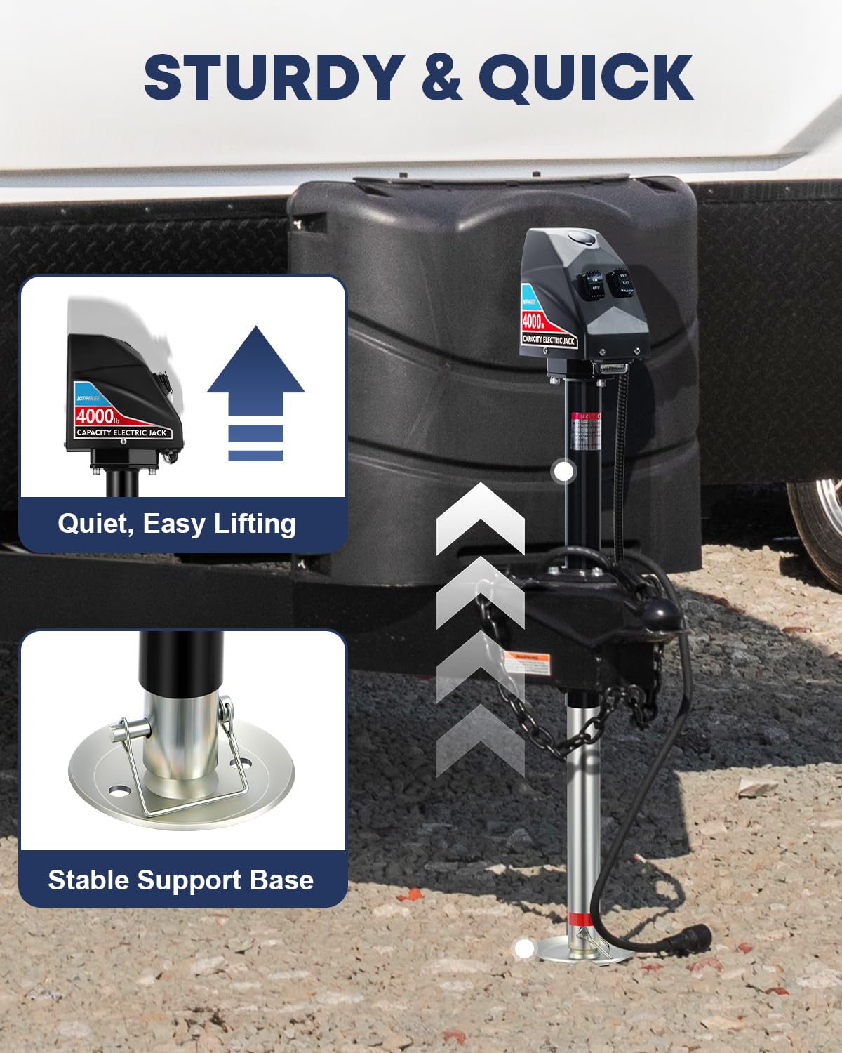 Kohree LED lights illuminated demonstrating safer night hitching and visibility