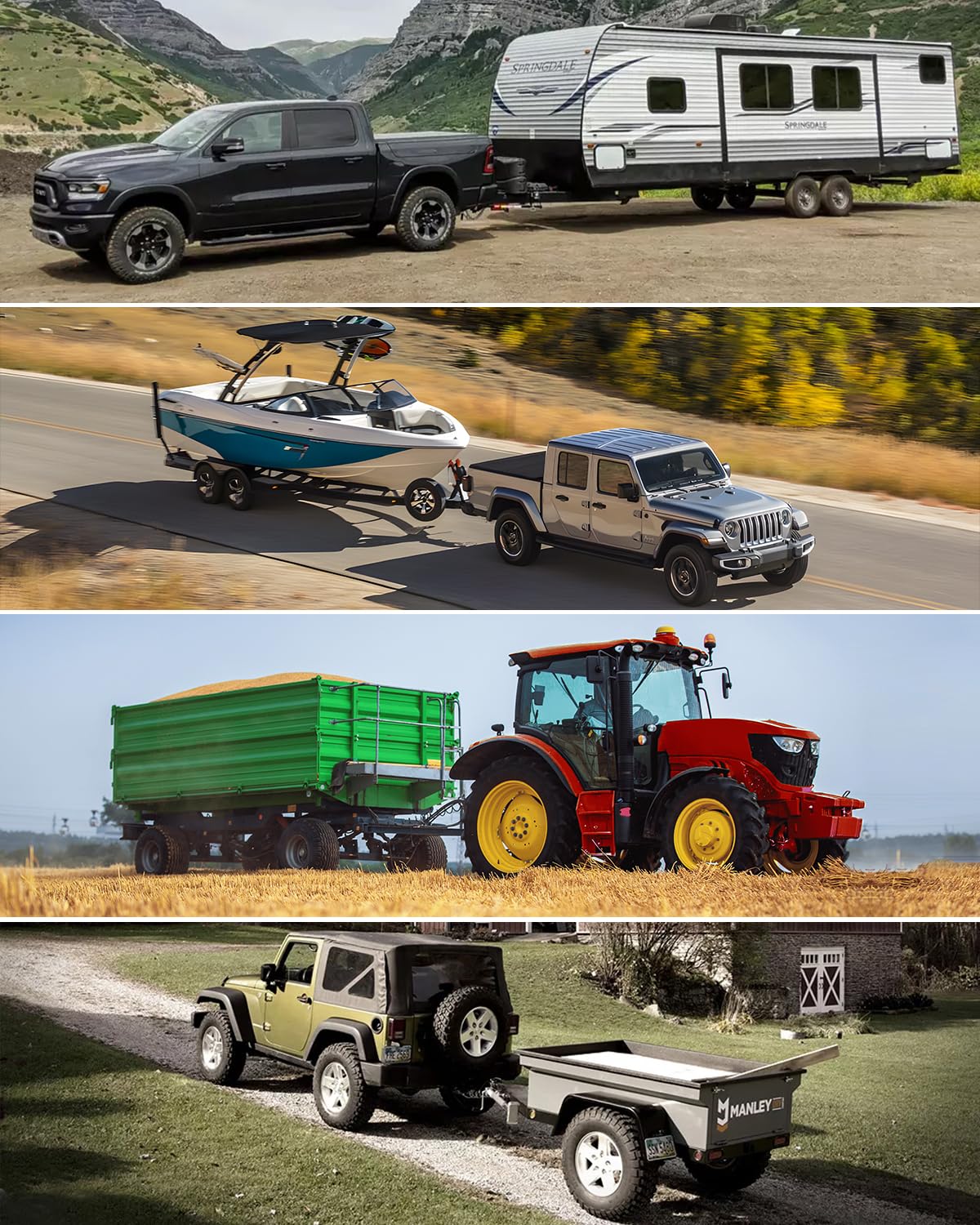 Kohree on truck towing a trailer illustrating secure connection and confidence
