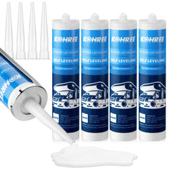 Kohree front-packaging showing four white sealant bottles and label benefits