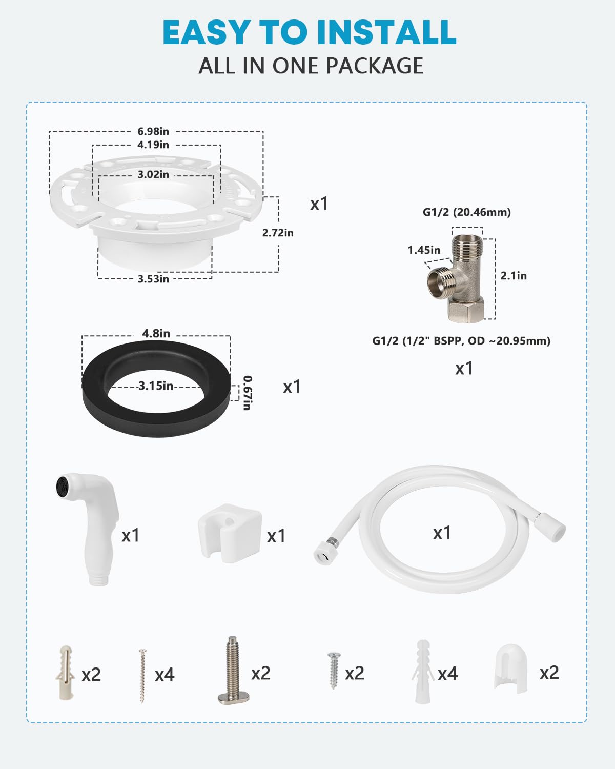 Kohree installation kit and flange ready for fast fitting benefit