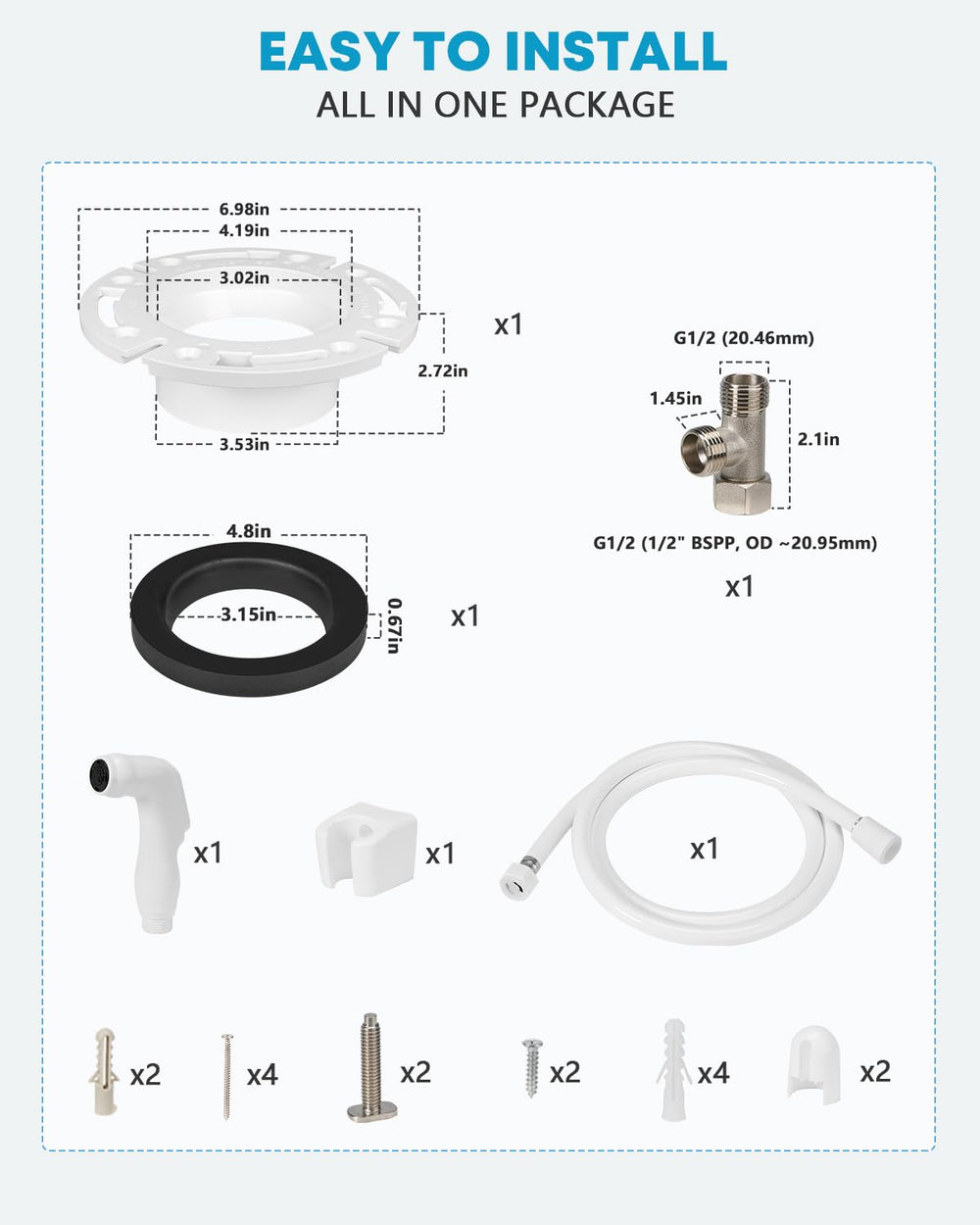 Kohree installation kit and flange ready for fast fitting benefit