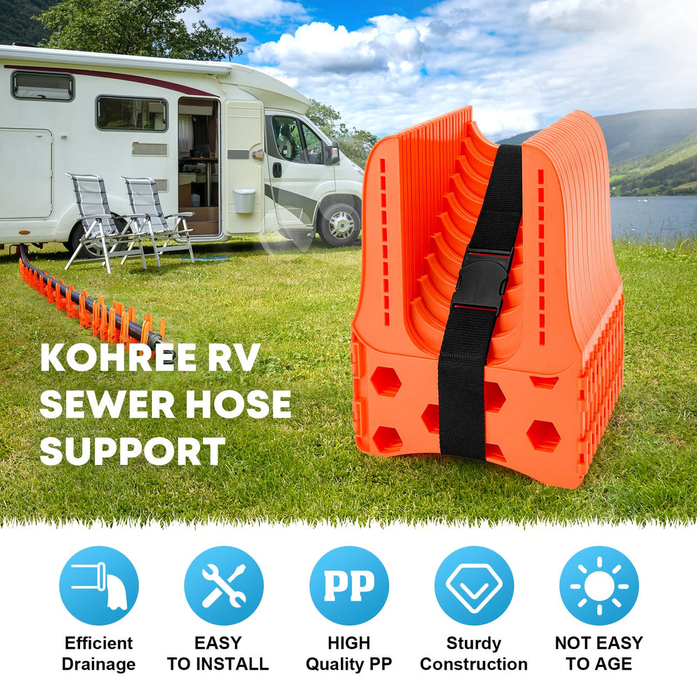 Kohree next to standard RV hose demonstrating 15ft compatibility and scale