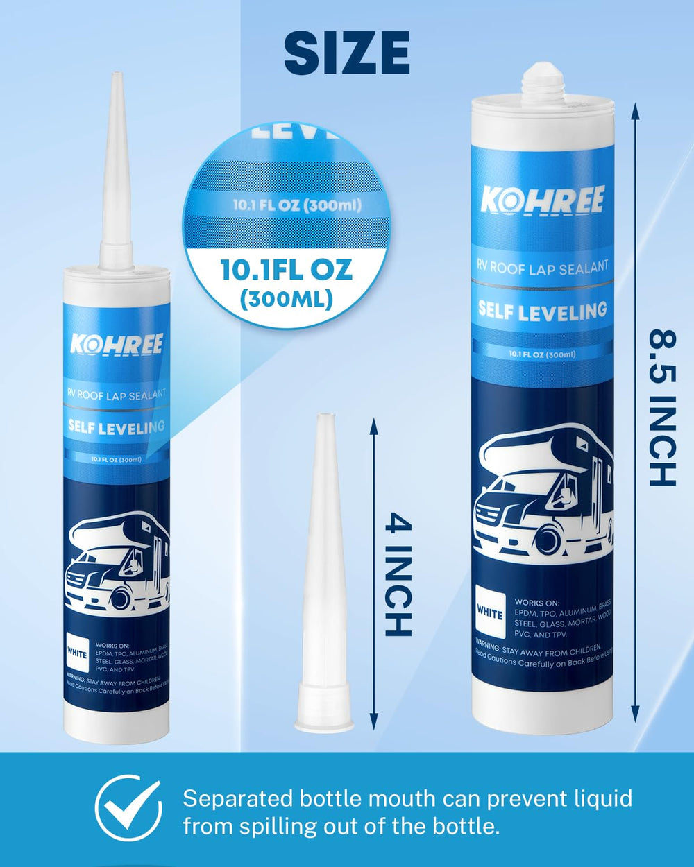 Kohree sealant used to repair interior RV trim for quick durable patching
