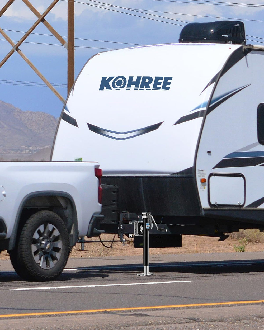 Kohree jack next to ruler for scale showing compact low-profile convenience