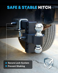 Kohree tightener detail showing steel plate that reduces hitch rattle and noise