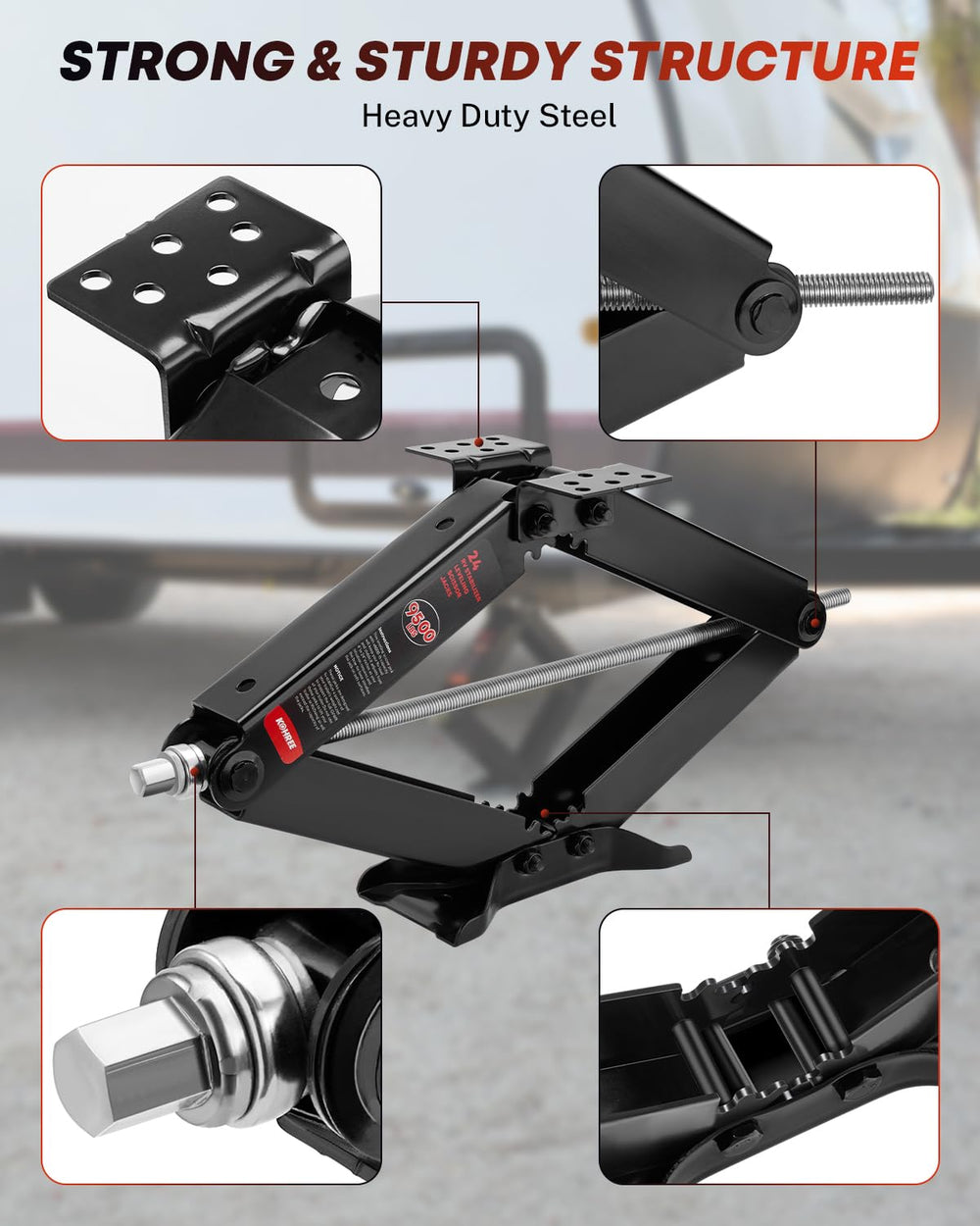Kohree wide base detail spreading load to prevent sinking and improve campsite stability