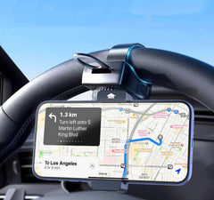 Kolasels front view mounted on steering wheel showing clear driving sightline