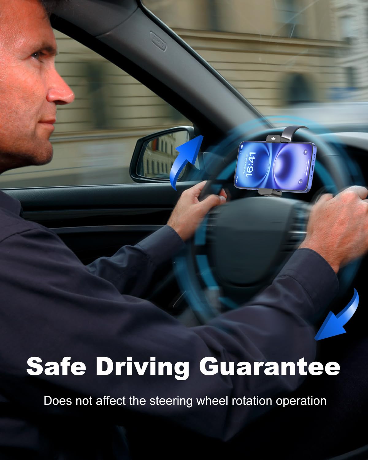 Kolasels installed in truck cab lifestyle shot aiding safer hands-free use