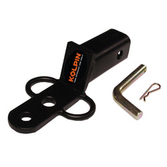 Kolpin 3-Way Hitch front profile showing solid drawbar and ball hole, durable towing