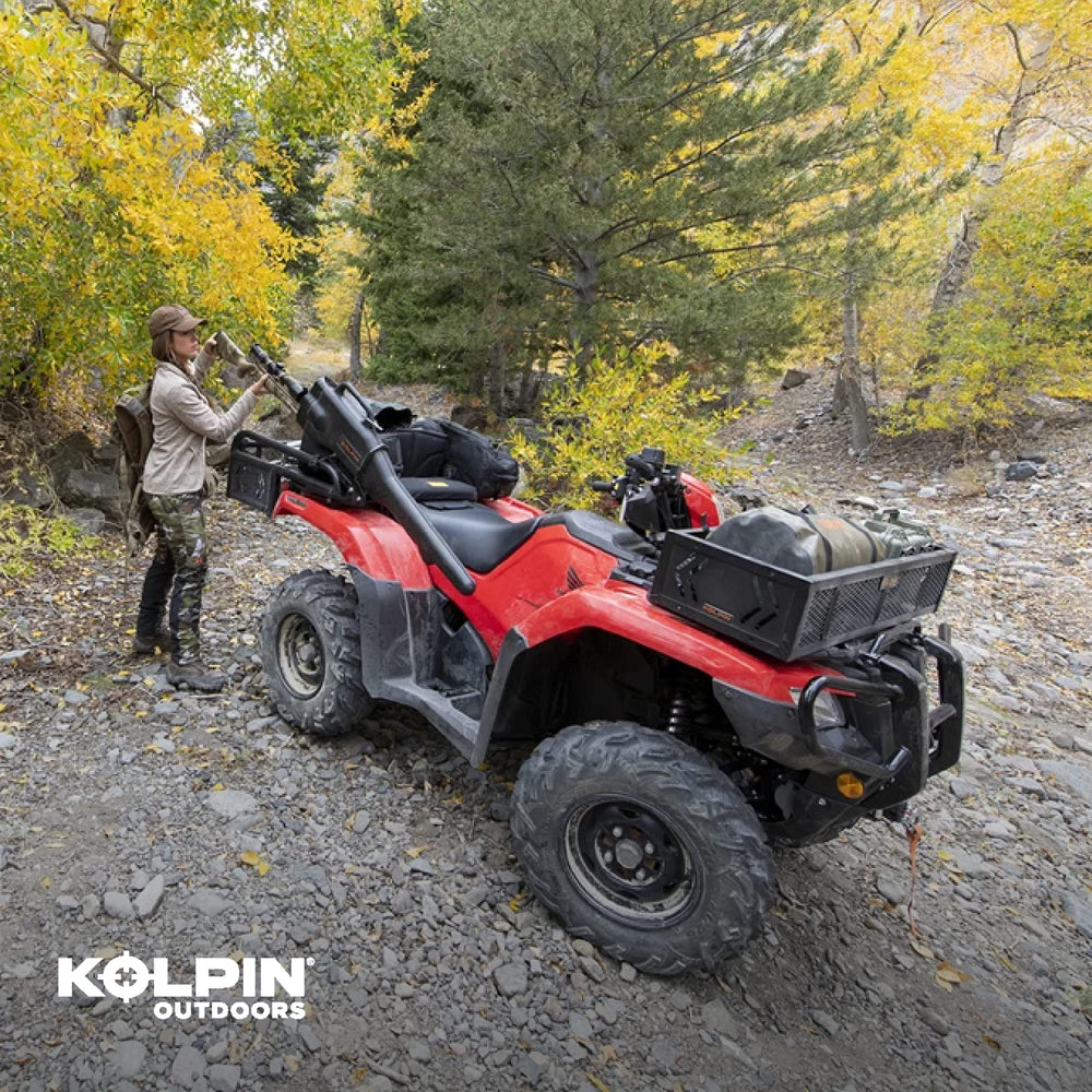 Kolpin mounted in raised rear position for clearance and flexibility
