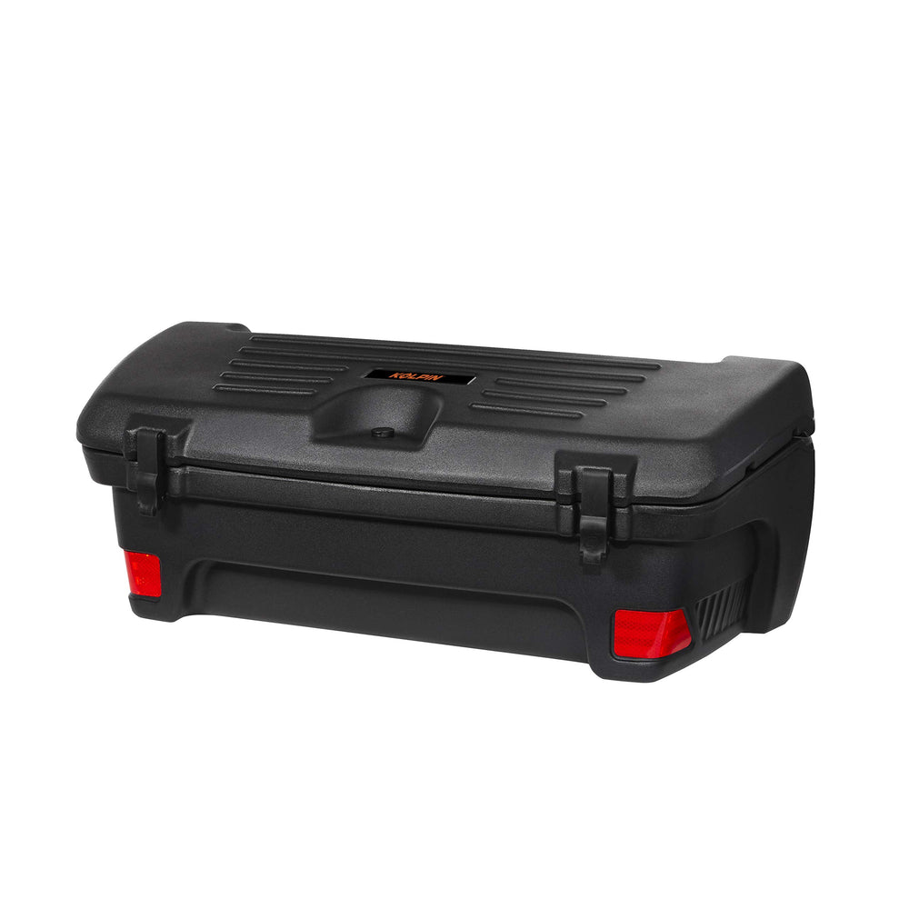 Kolpin Rear Trail Box front view showing compact profile and secure storage benefit