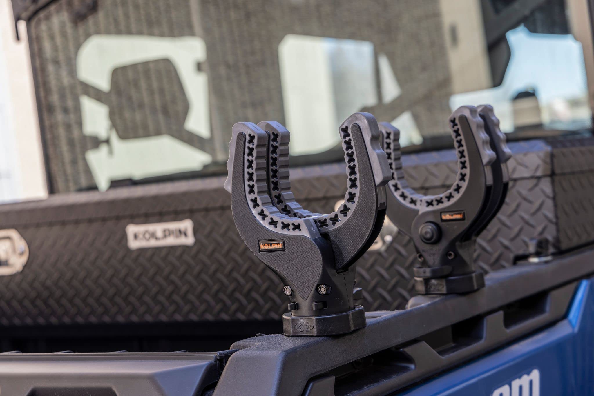 Kolpin mounted on Can-Am LinQ rack demonstrating secure fit and vehicle integration