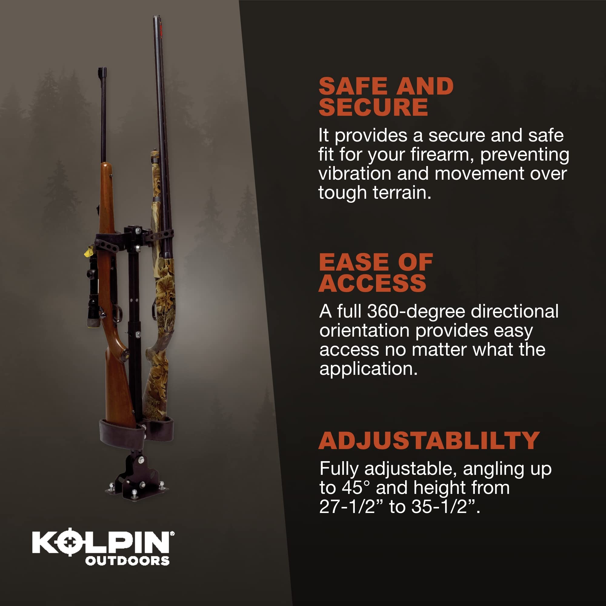 Kolpin rubber stock cradle detail protecting finish and reducing vibration