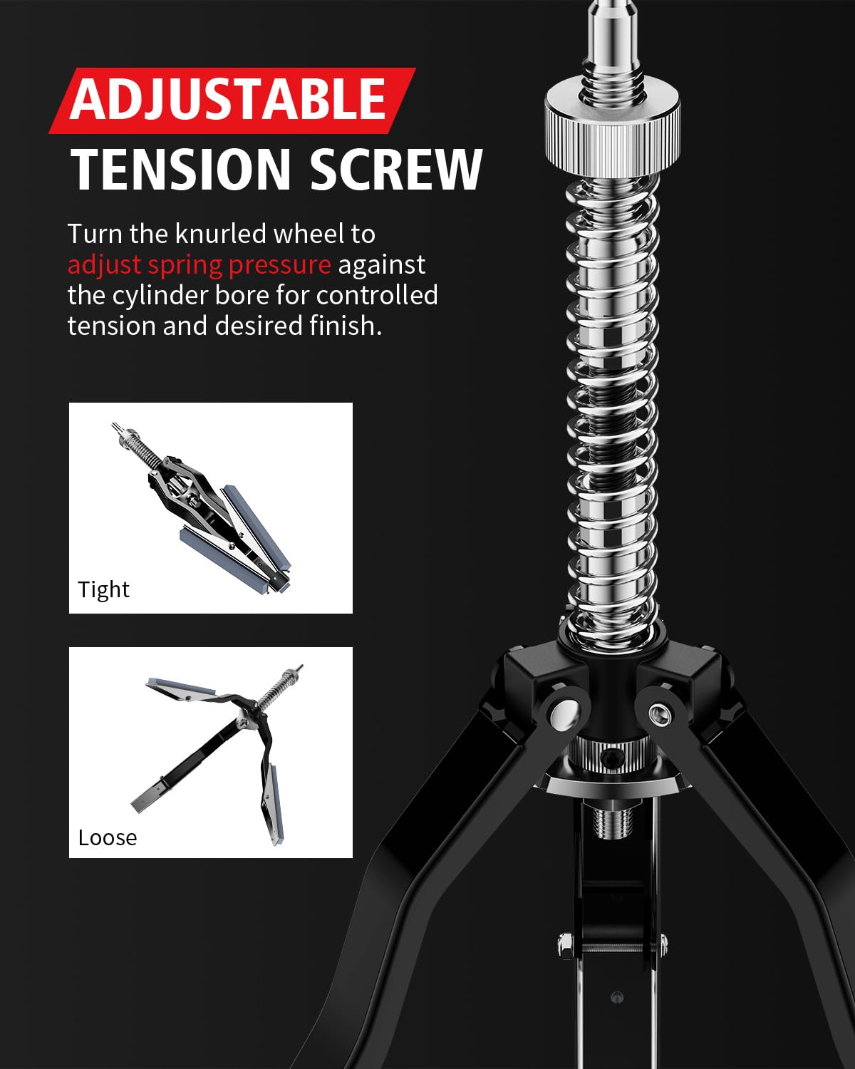 Kolvoii 2" hone flexible shaft detail demonstrating easy alignment in bores