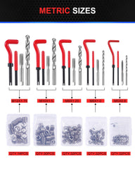 Kolvoii drill bits and taps arranged to show precision sizing benefits