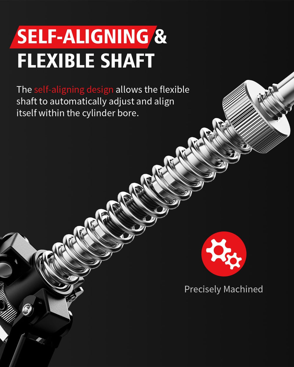 Kolvoii flexible shaft detail for precise bore alignment