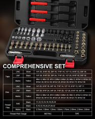 Kolvoii open case with color-coded taps dies organized for quick access