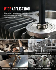 Kolvoii tap tool close-up illustrating hardened HSS threads for precise tapping