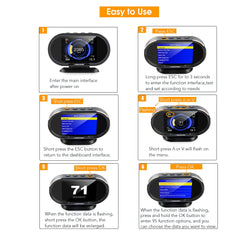 KONNWEI KW206 mounted on dash providing easy-to-read live engine data