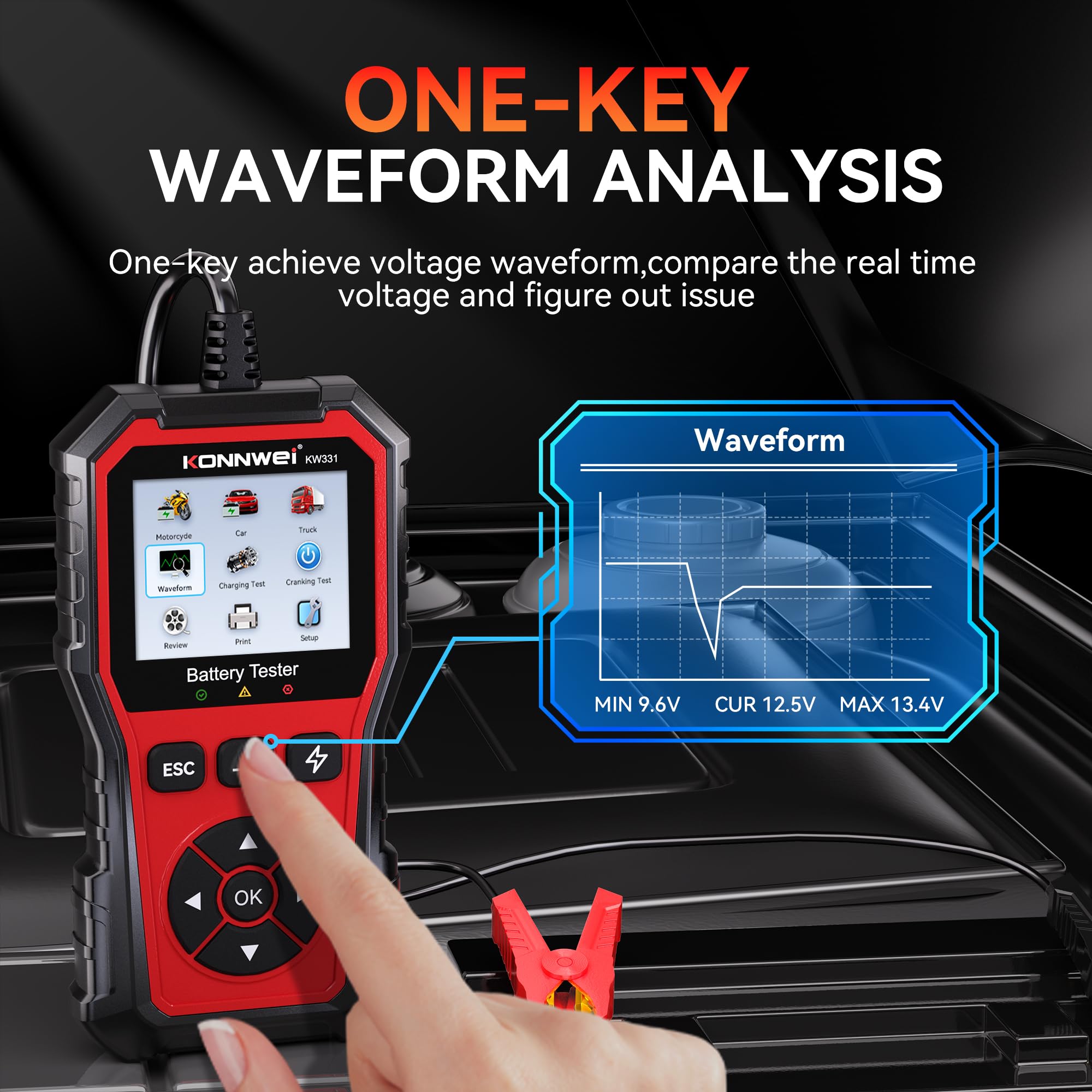 KONNWEI KW331 QR cloud report on smartphone for instant sharing