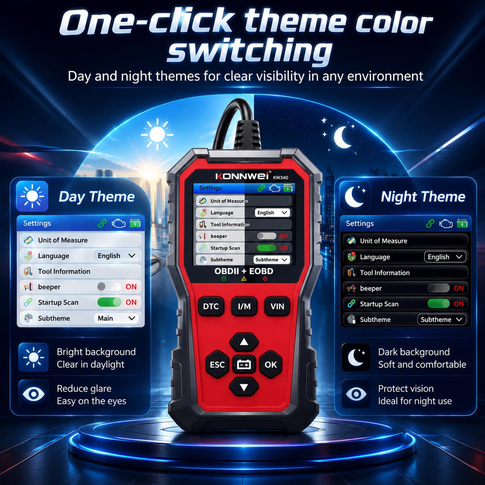 KONNWEI KW340 clearing engine code demonstration for repair verification