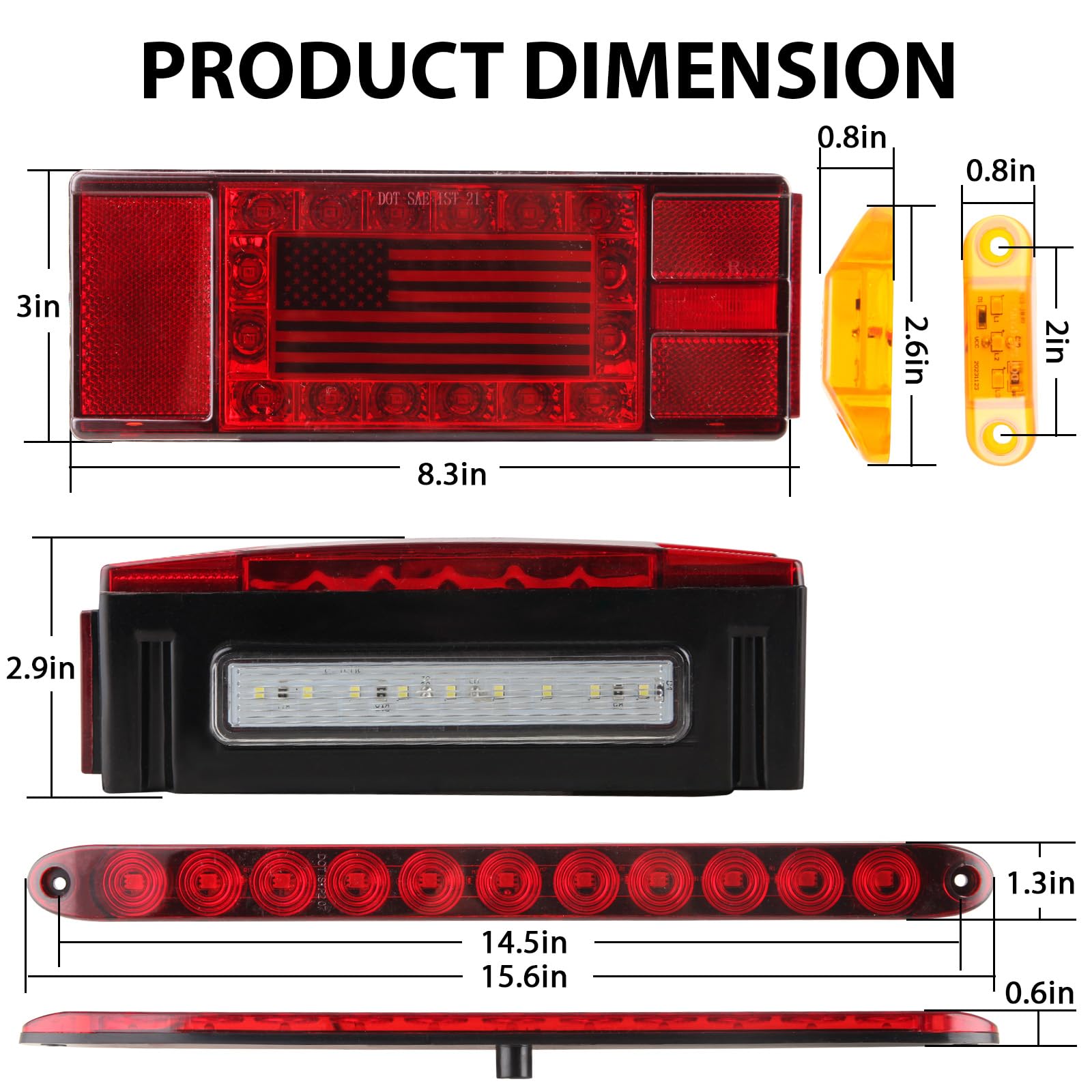 Konrali 15-inch 11-LED identification light bar mounted high for improved visibility