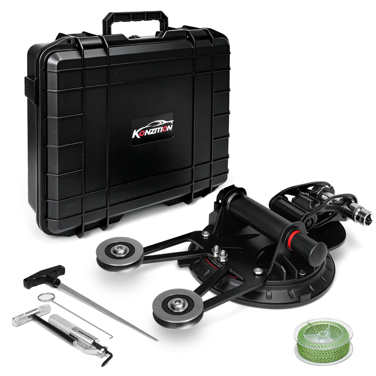 konzition front kit layout showing all removal tools and accessories for quick setup