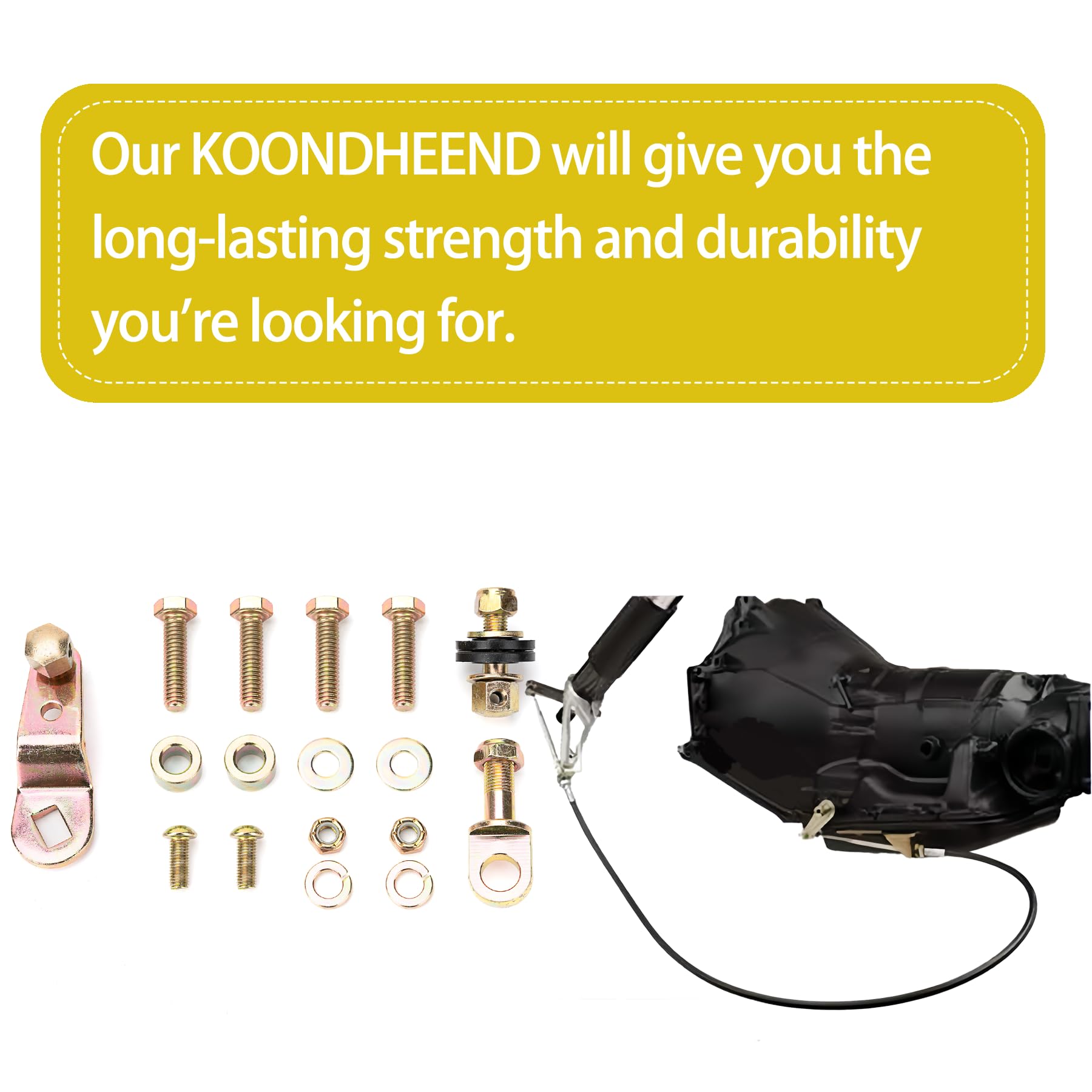 KOONDHEEND size comparison chart showing fit for 1.5"–2.25" columns and measurement help