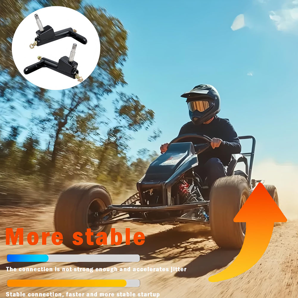 KOONDHEEND spindle installed on go-kart demonstrating restored control on trail