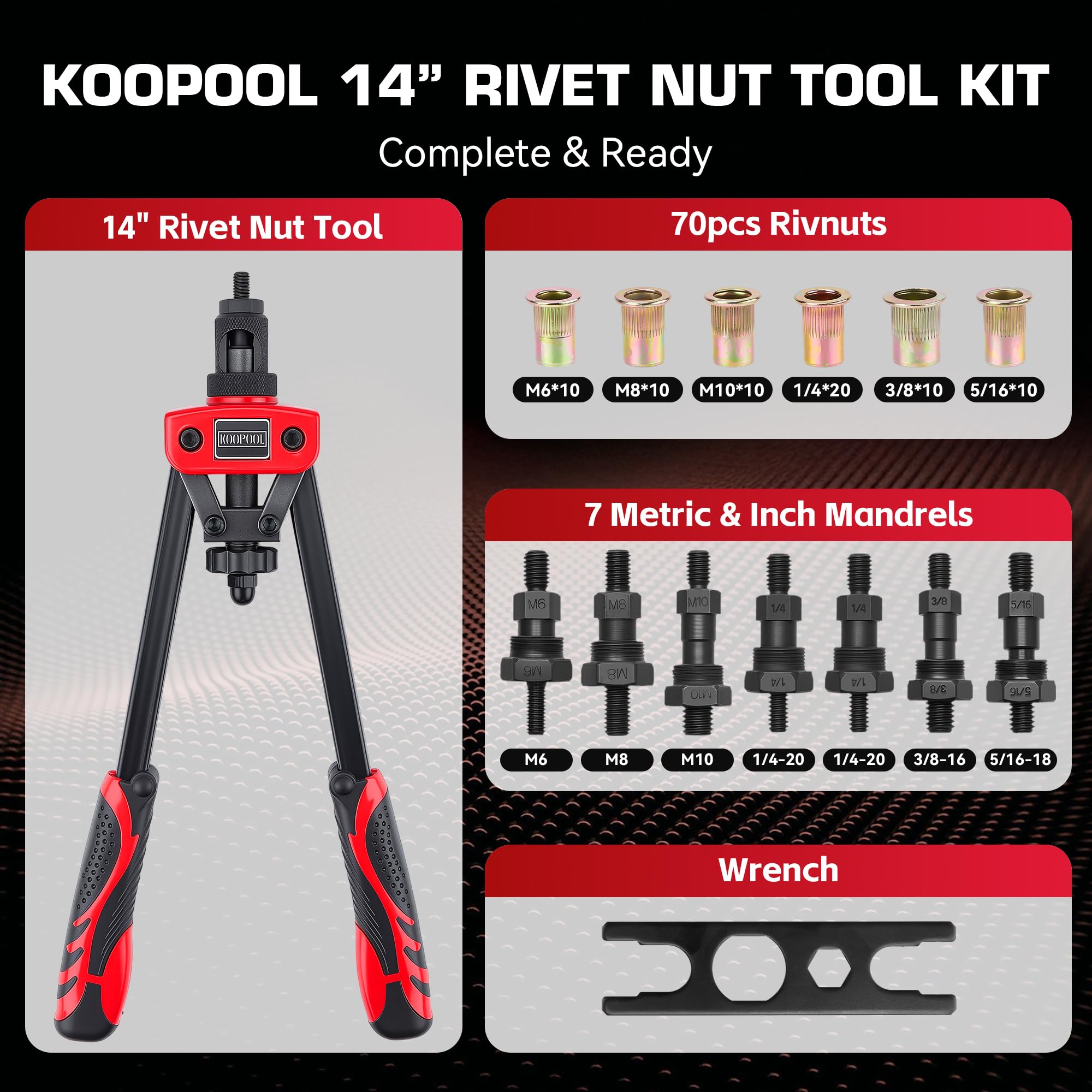 KOOPOOL kit open in blow‑molded case displaying organized components for fast access