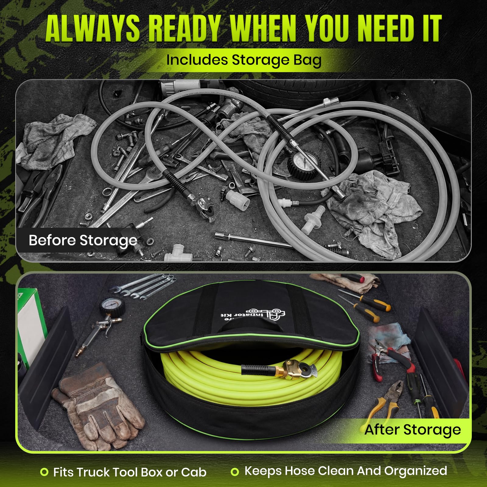 Kooprimit hose bent in cold weather demonstrating flexibility and durability benefit