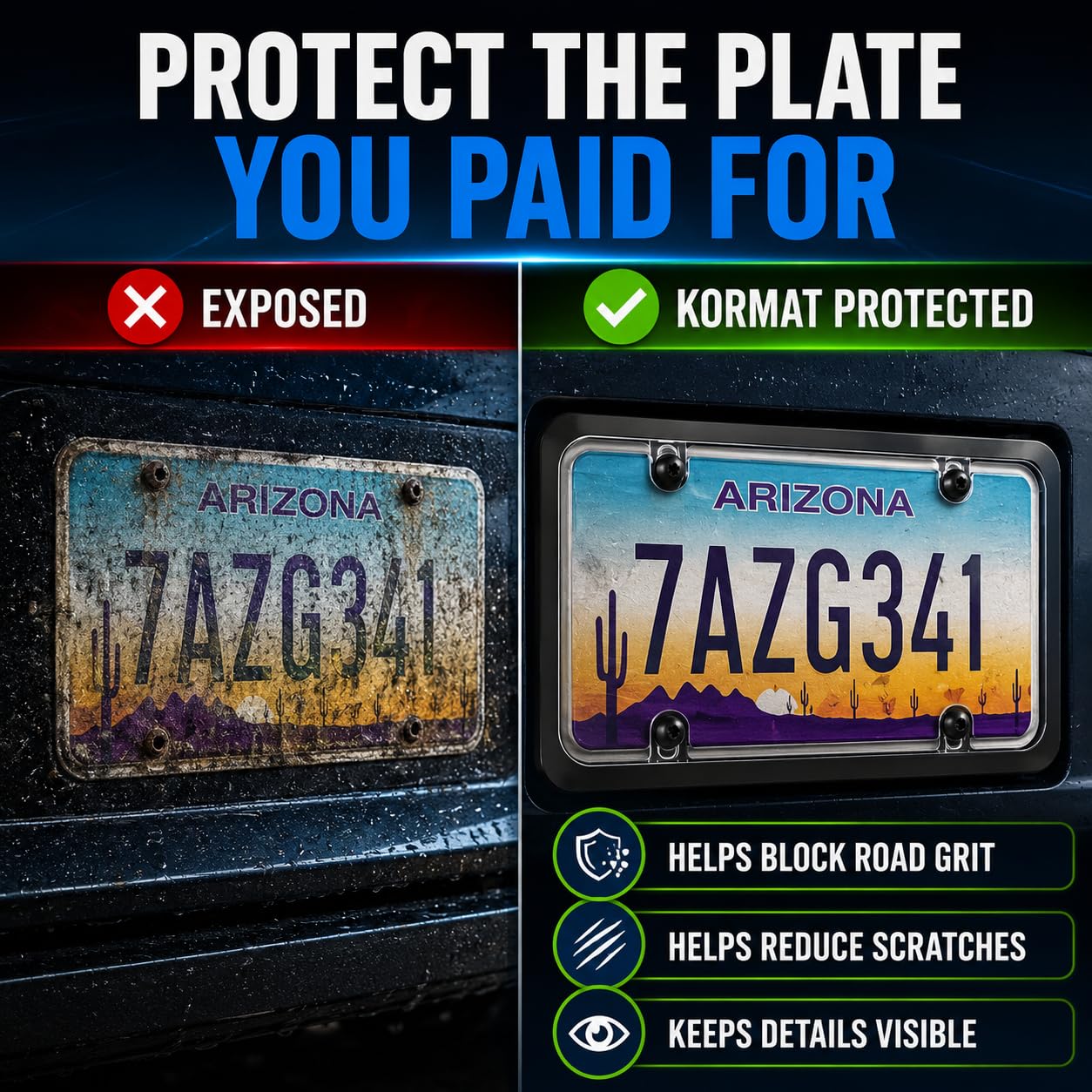 Kormat mounted on truck rear plate providing impact and wash resistance