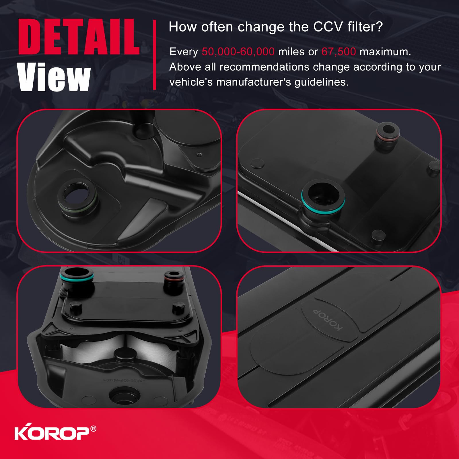 KOROP CCV filter beside ruler showing dimensions for accurate comparison