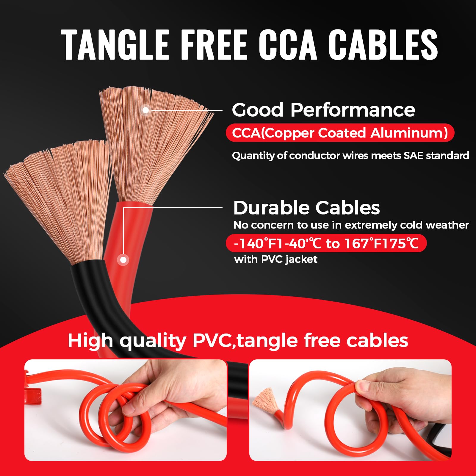 KOUPREY coiled cables illustrating 16 foot length and flexible handling benefit