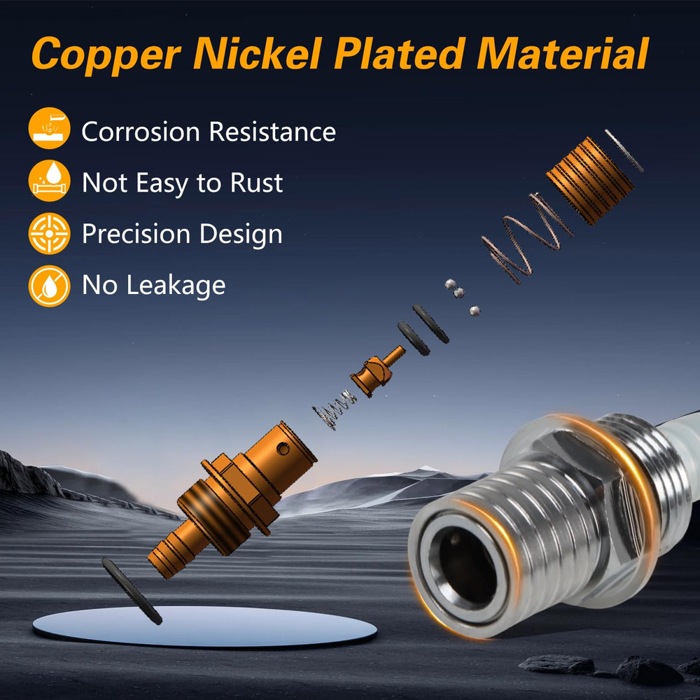 KPALAG close-up of nickel-plated brass coupling highlighting corrosion resistance