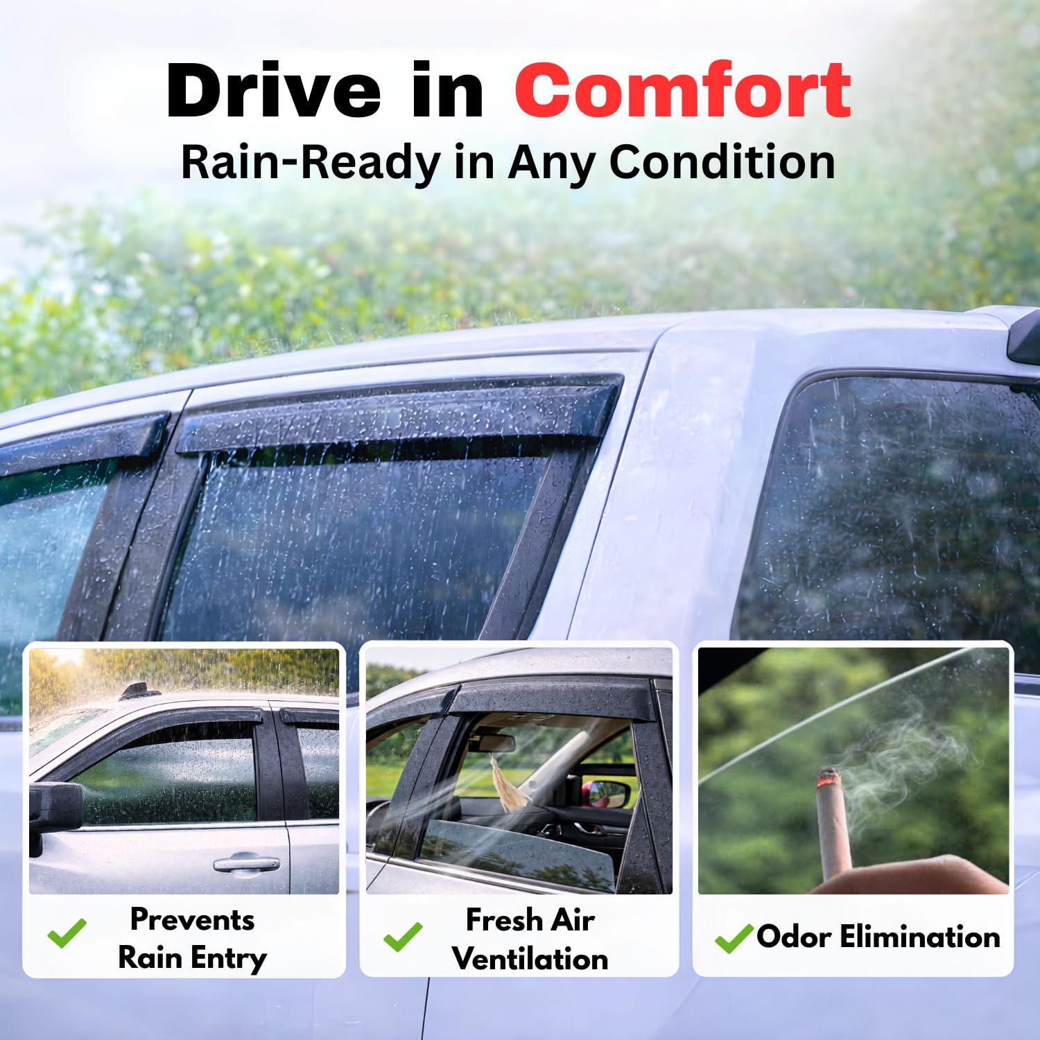 KPY visors on Rogue in rain allowing fresh air without water