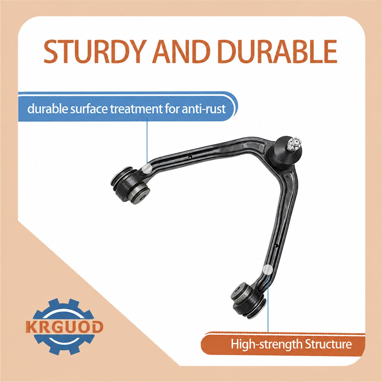 KRGUOD control arm installed in vehicle demonstrating correct alignment fit