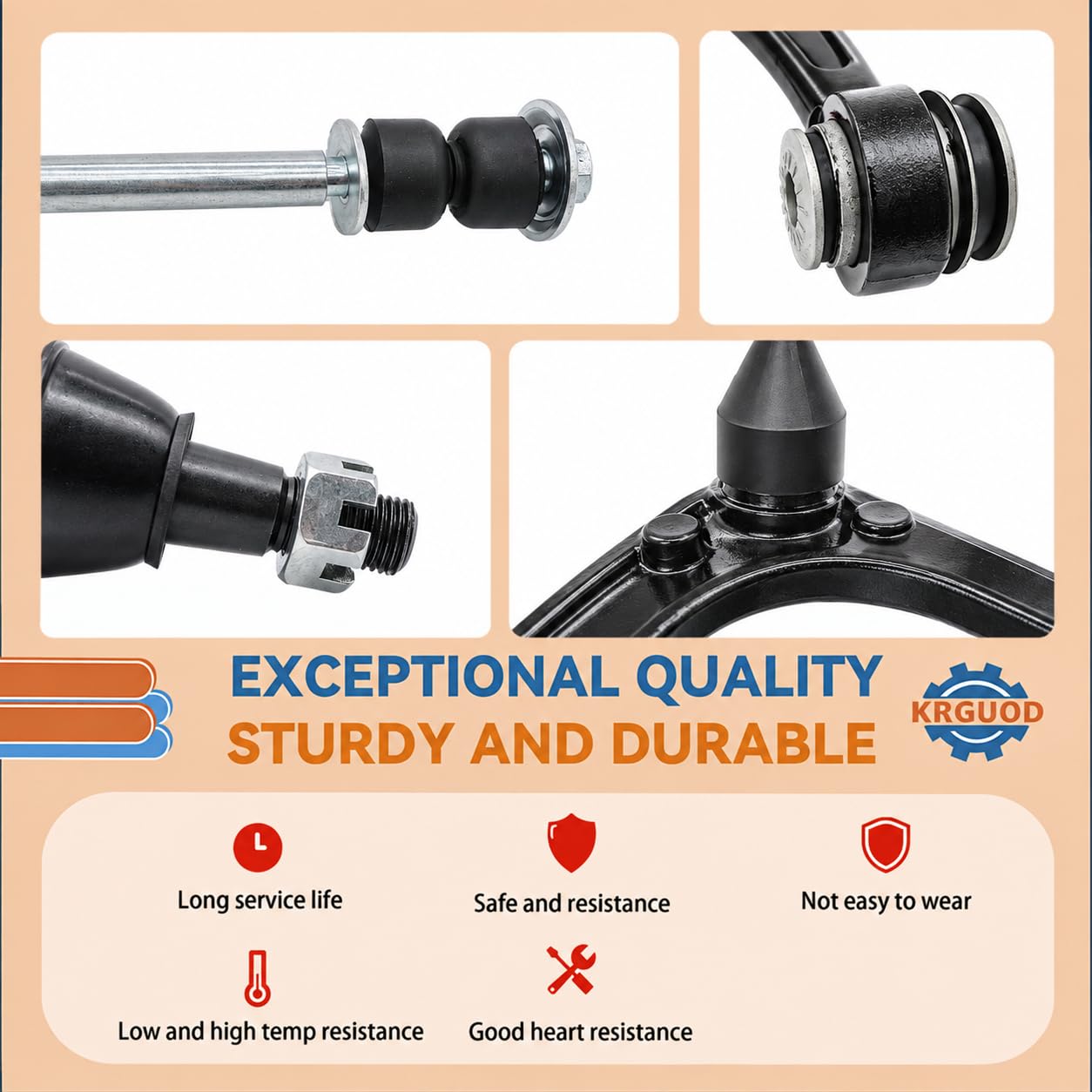 KRGUOD control arm beside ruler showing exact dimensions for proper fit