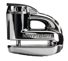 Kryptonite chrome disc lock front view showing compact design and deterrent effect