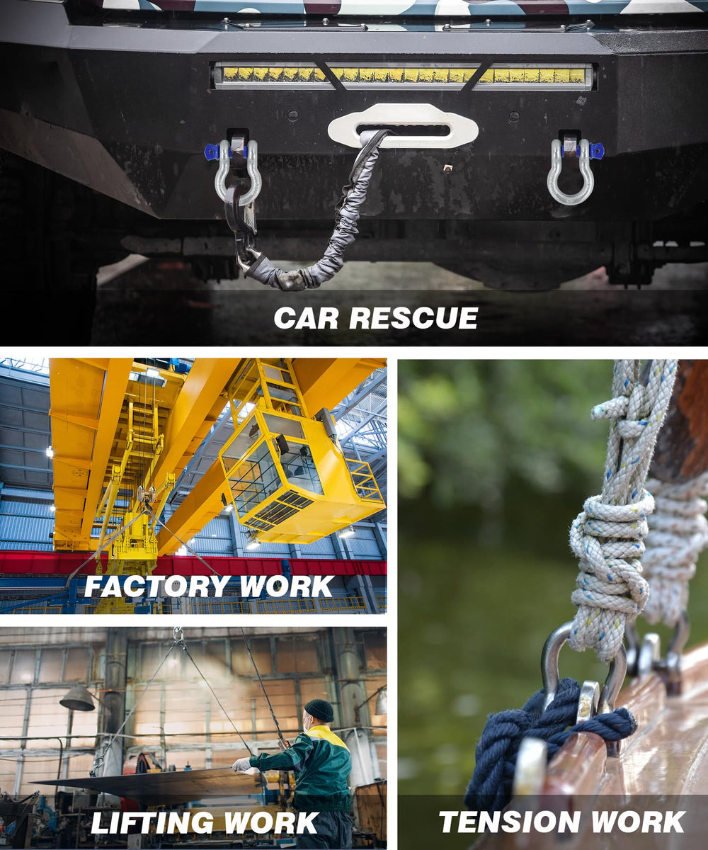 Krytonel shackles on off-road truck setup displaying ready-to-use recovery kit benefit