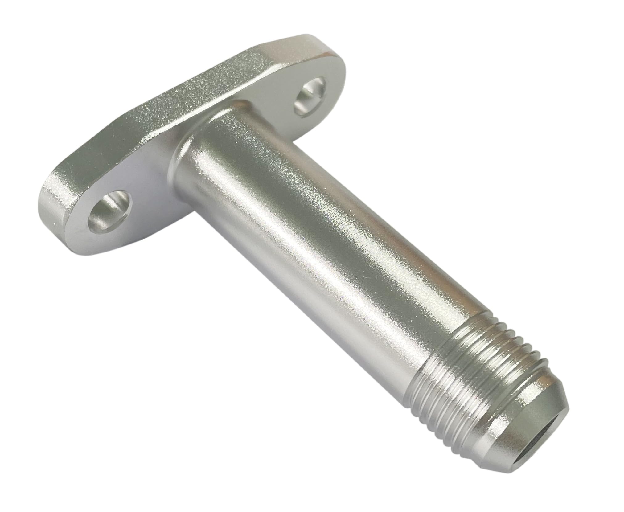 KSJED adapter installed on turbocharger, clean oil return routing benefit