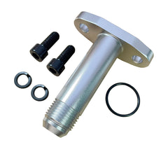 KSJED flange adapter front view showing bolt holes and 10AN port, durable fit