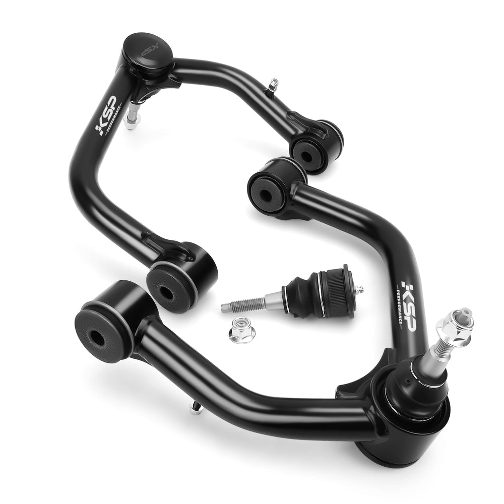 KSP PERFORMANCE front upper control arm angled view showing fitment benefits