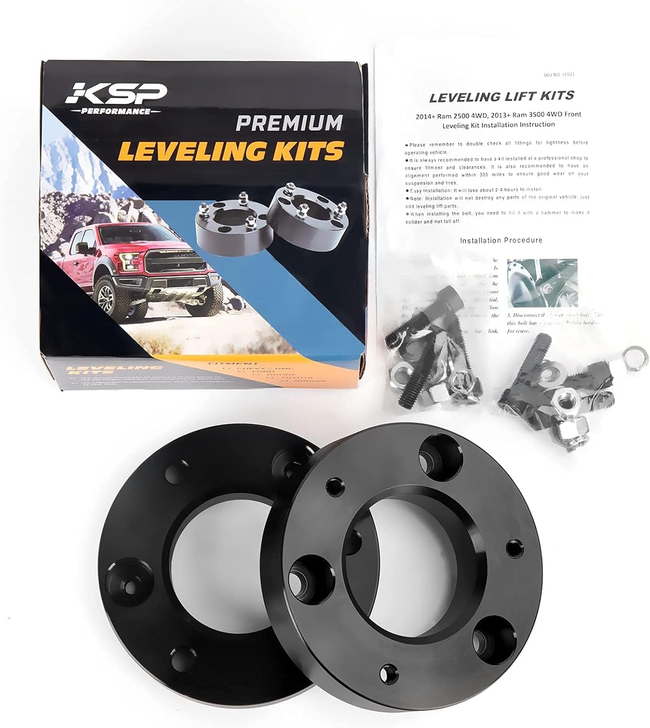 KSP PERFORMANCE black oxidized finish on spacer resisting corrosion and wear