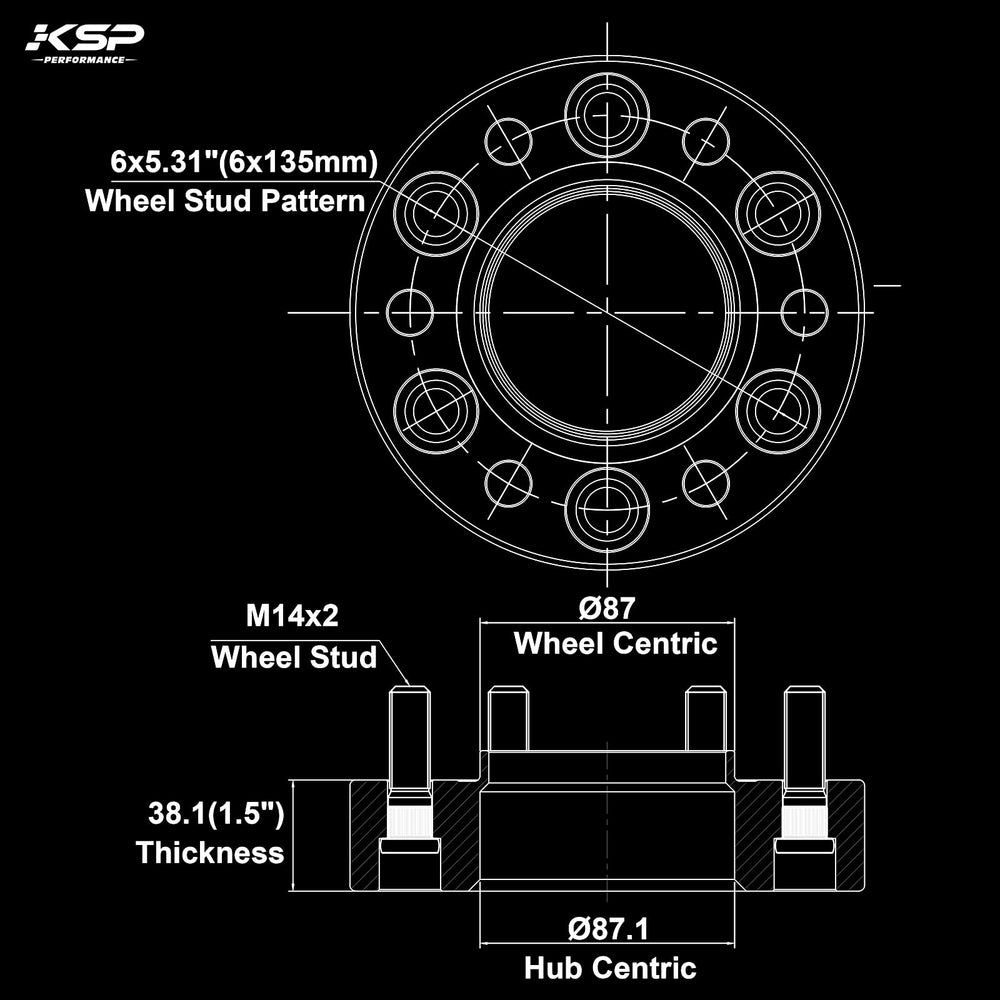 KSP PERFORMANCE close-up of machined spacer face highlighting precision and corrosion resistance