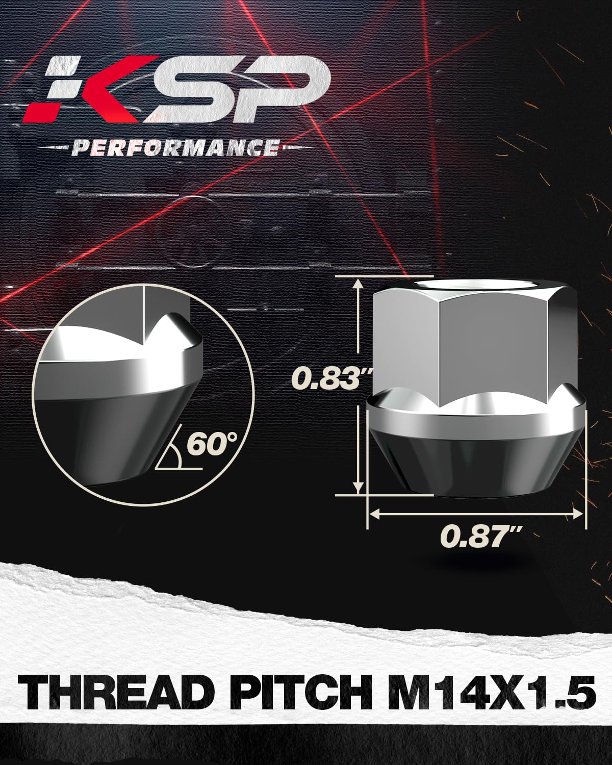 KSP PERFORMANCE close-up thread detail showing precise machining and reliable fit